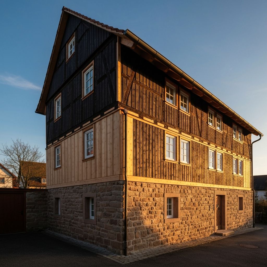 Saniertes Wohnhaus mit neuer Holzfassade