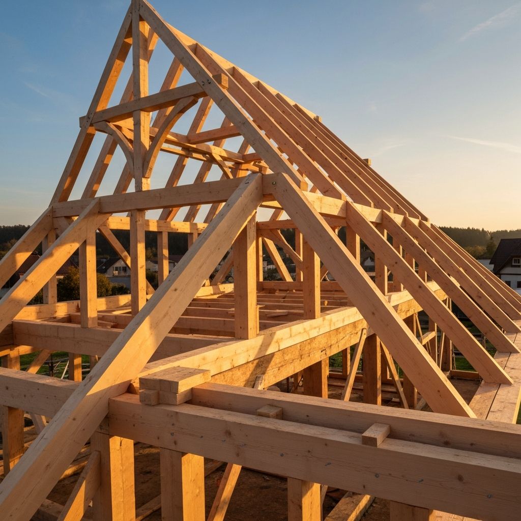 Holzdachstuhl in Zimmermannskonstruktion